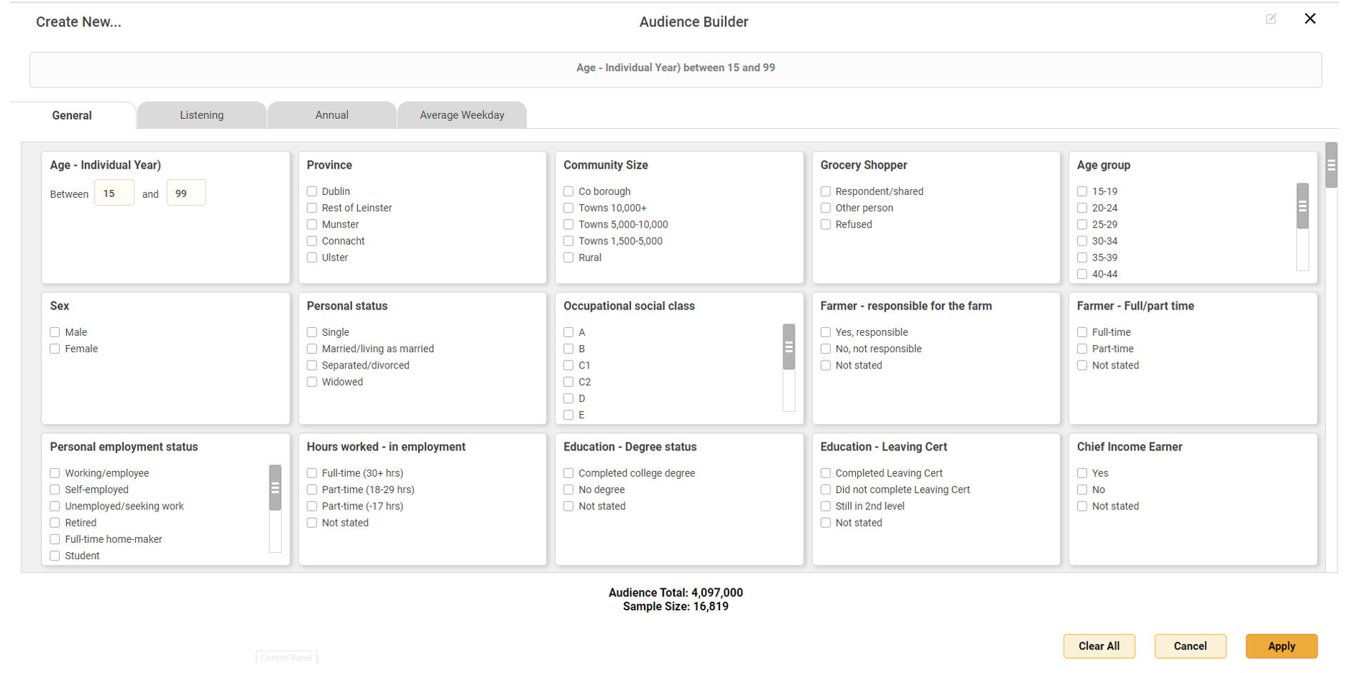 JNLR Audience Builder